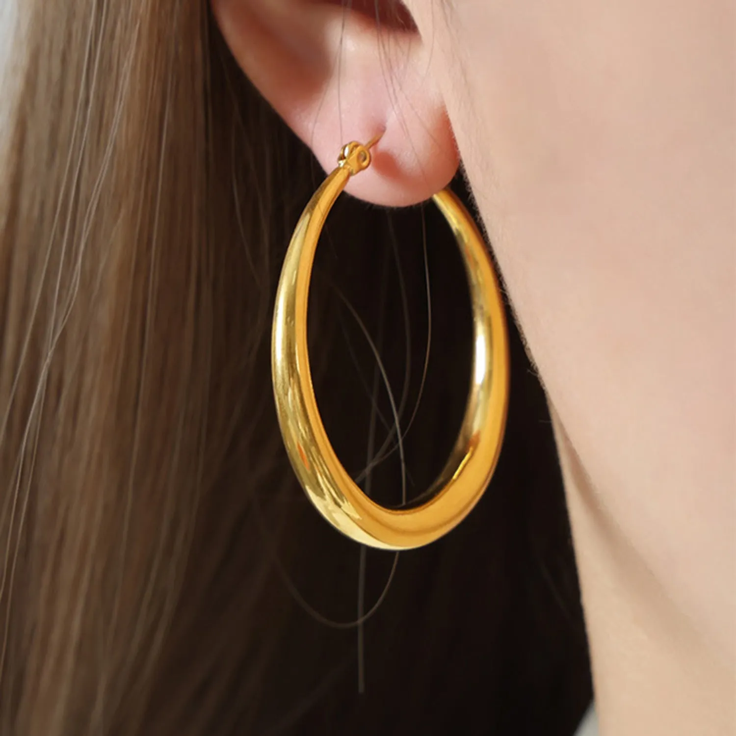 Radiant Gold-Plated Hoop Earrings