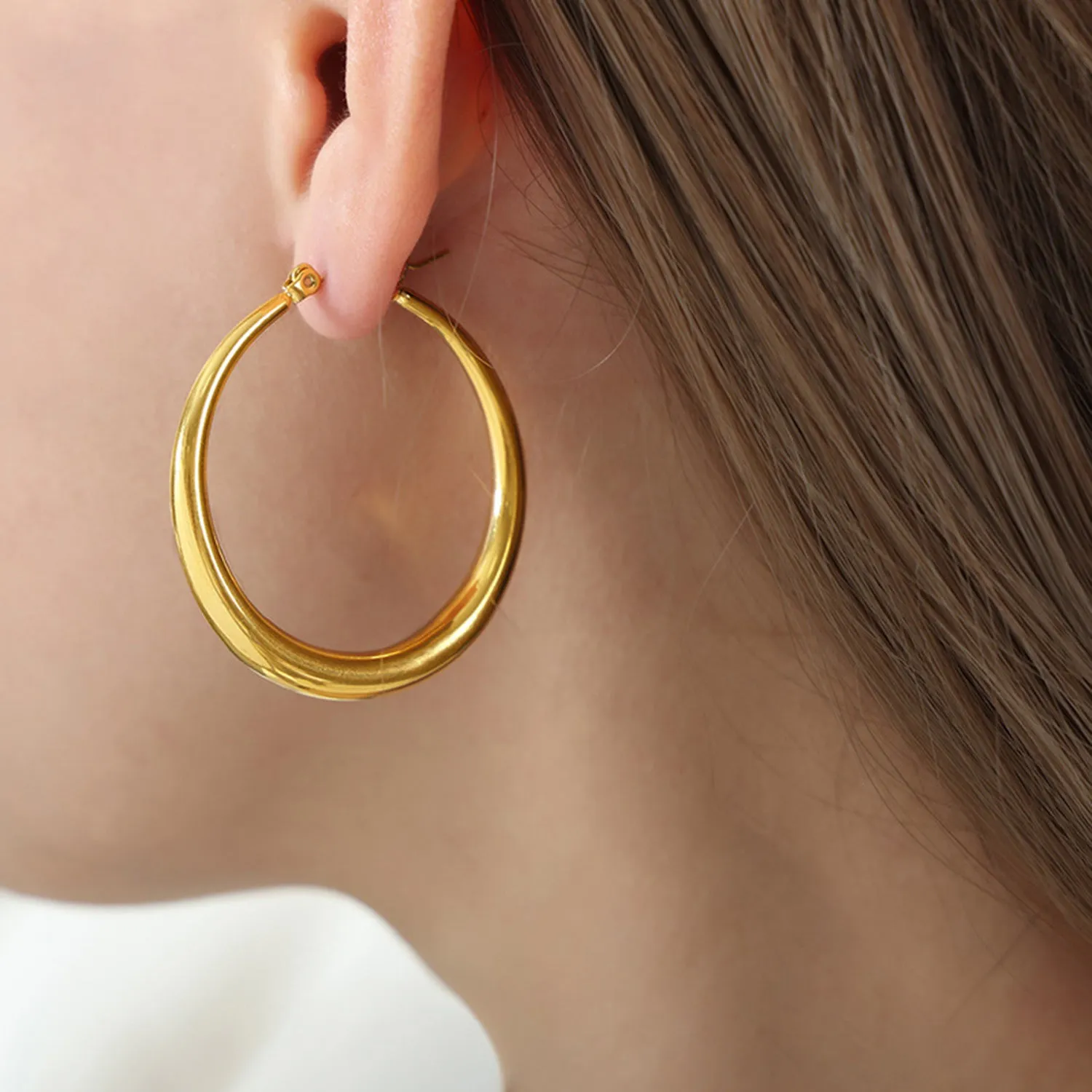 Radiant Gold-Plated Hoop Earrings