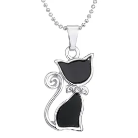 Rhinestone Crystal Cat Necklaces Pendants