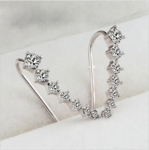 Rhinestone Ear Cuff  Wrap Piercing Ear clips Cartilage Clip Earring for Women