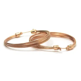 Rose Gold (18K) Multi Strand Hoop Earrings