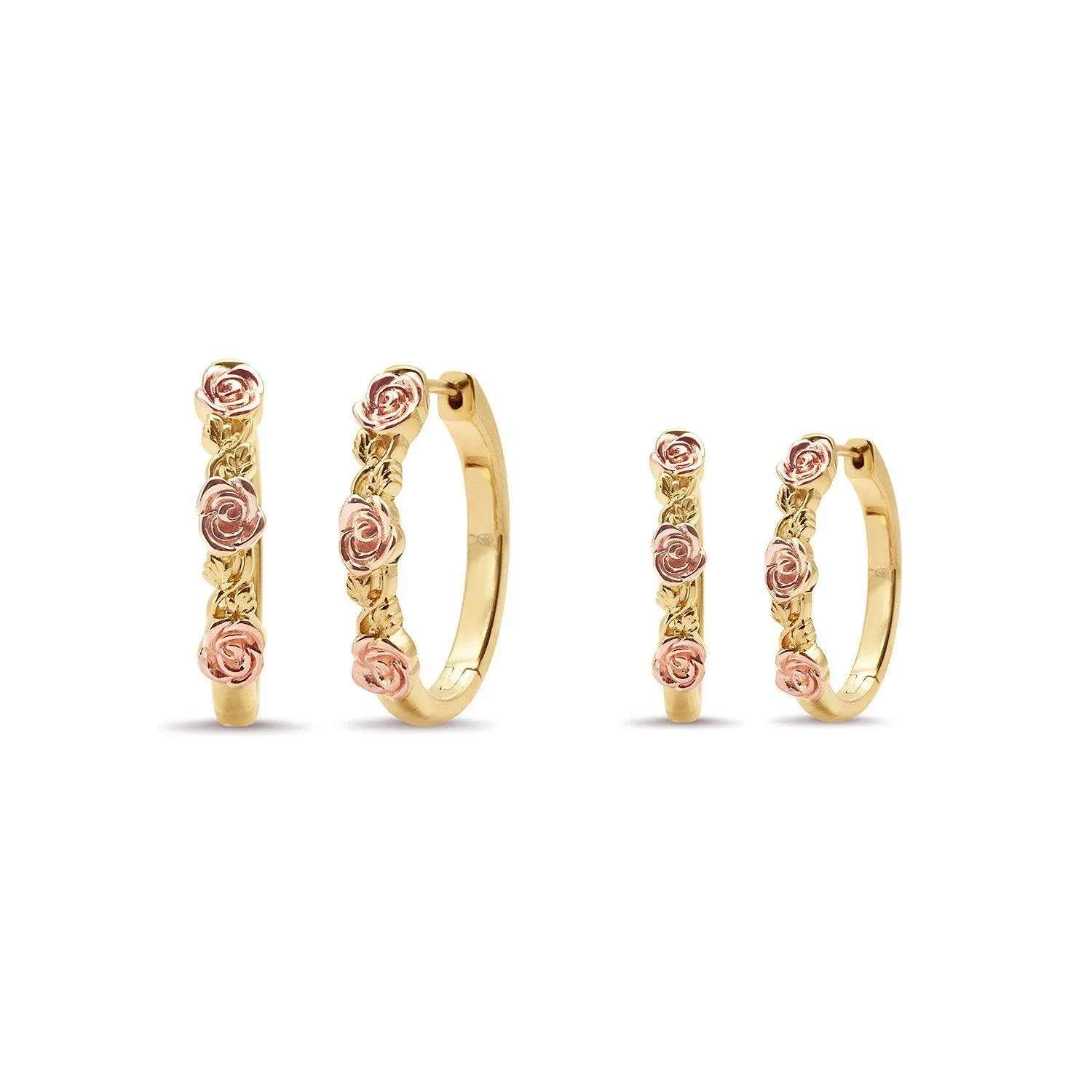 Rose-Kissed Hoop Earrings