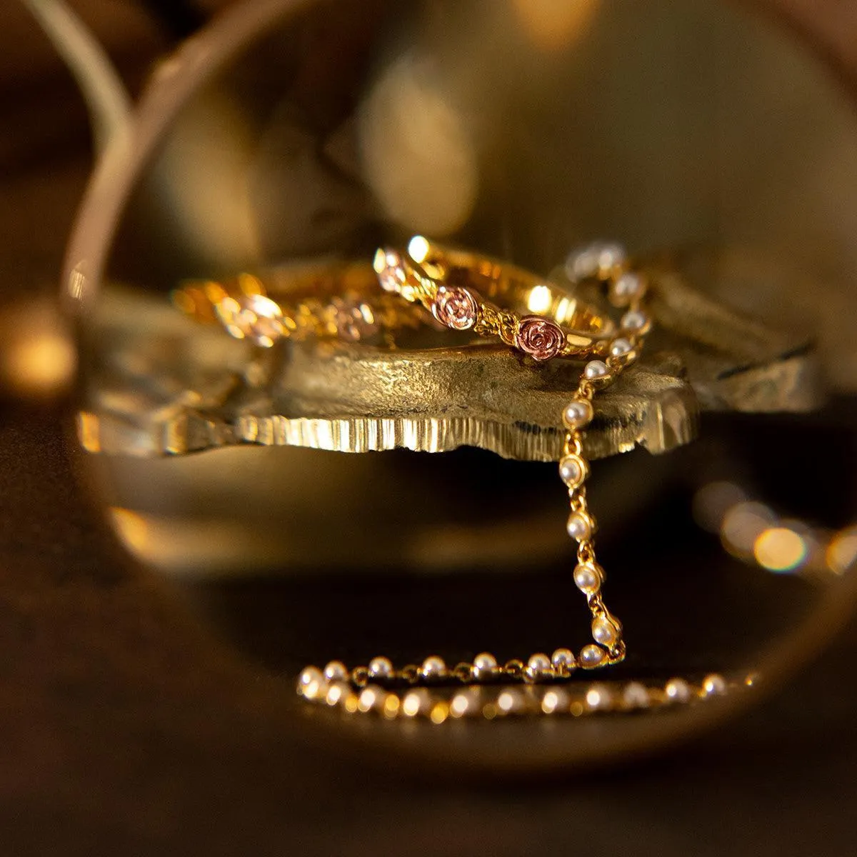 Rose-Kissed Hoop Earrings