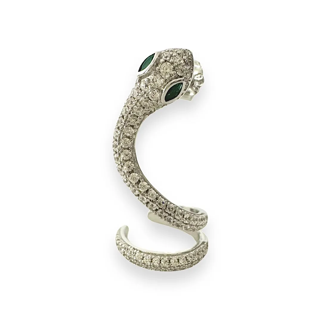 Sandy Snake Cuff Stud Earring