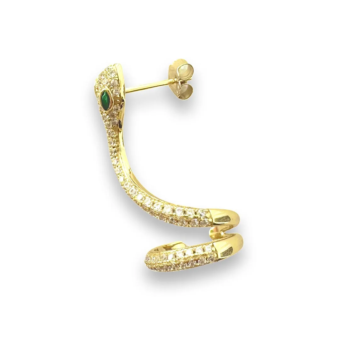 Sandy Snake Cuff Stud Earring