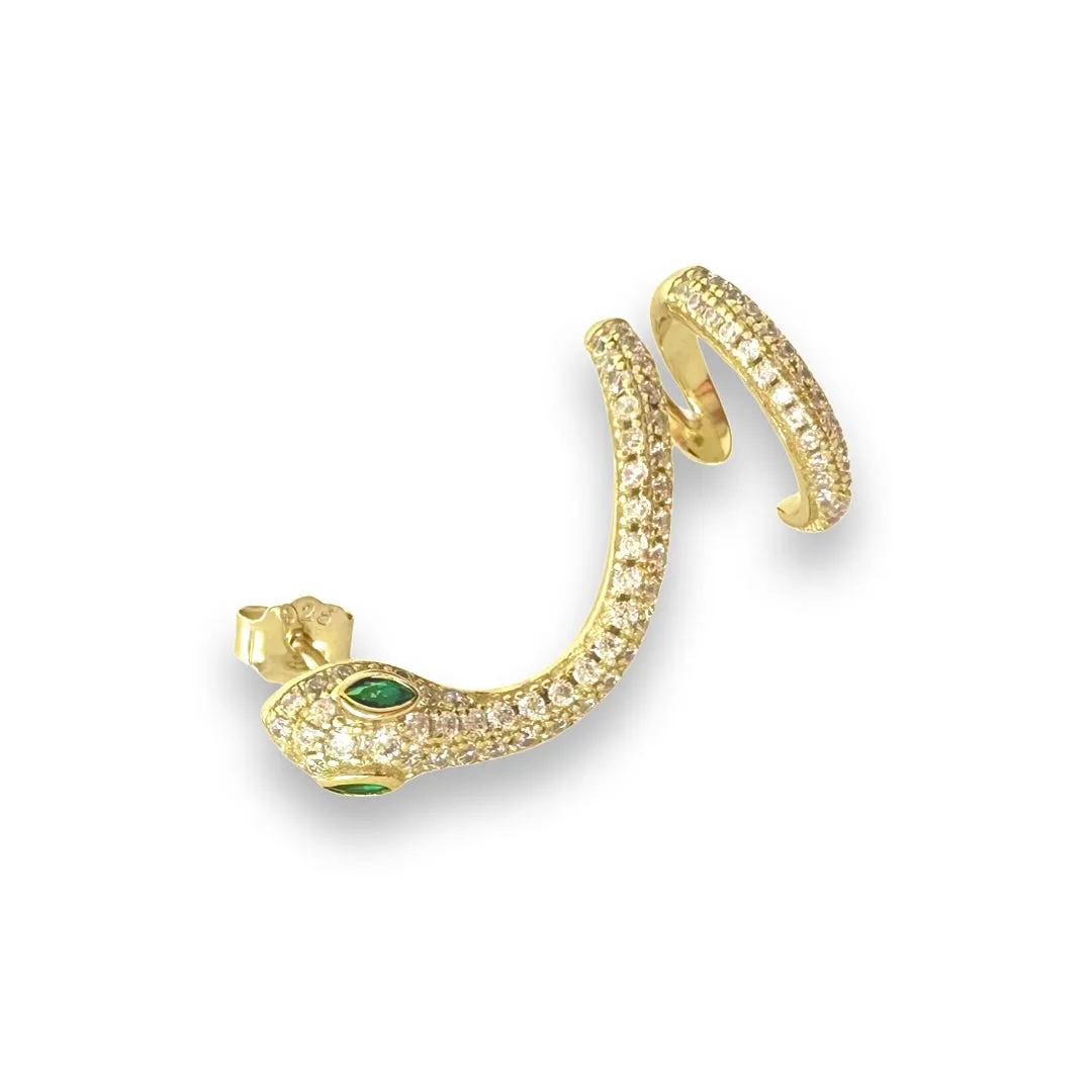 Sandy Snake Cuff Stud Earring