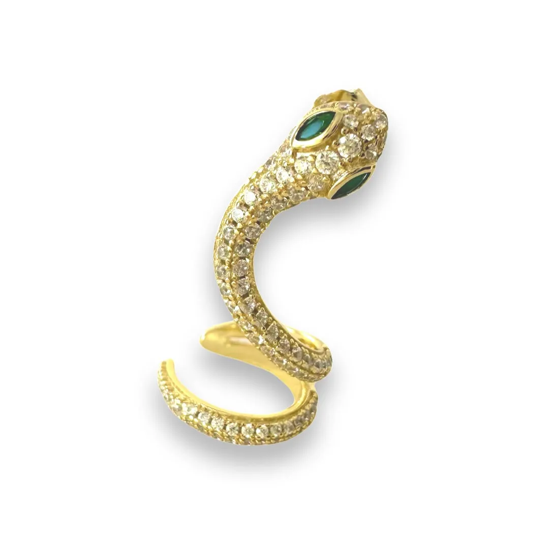 Sandy Snake Cuff Stud Earring