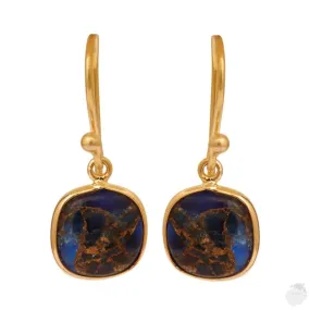 Sapphire Copper jade Mohave Gemstone Earring