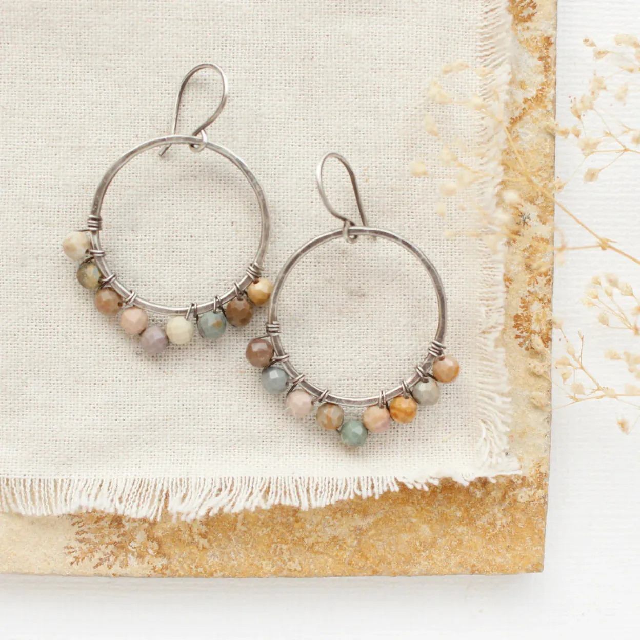 Sarah Deangelo | Rainbow Agate Hoops