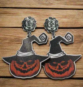 Scarecrow Pumpkin Face Earrings