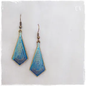 Sea Blue Geometric Earrings