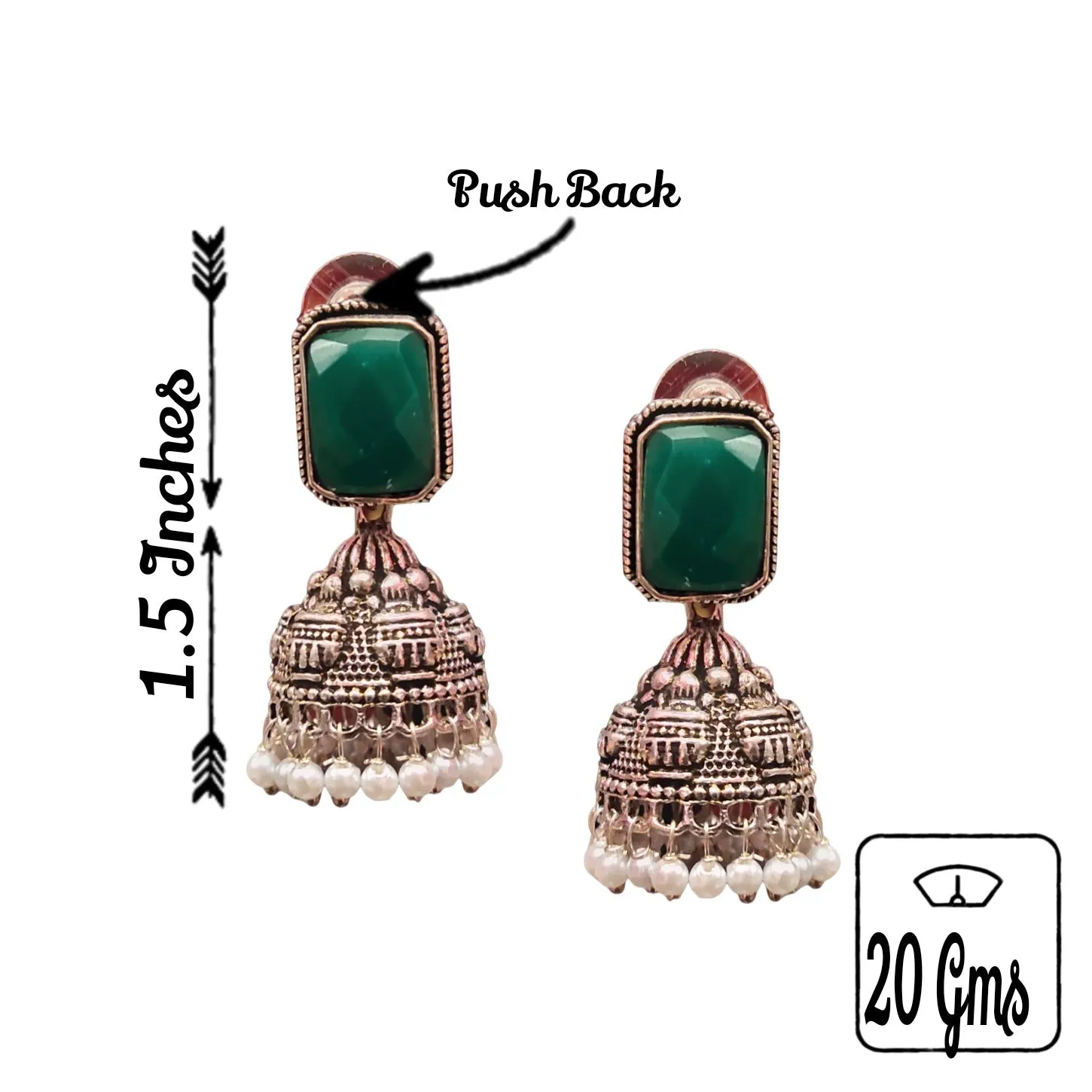 Shimmer with Style: Unveiling the Beauty of Oxidized Jermon Silver Jhumka Earrings by Asp Fashion Jewellery