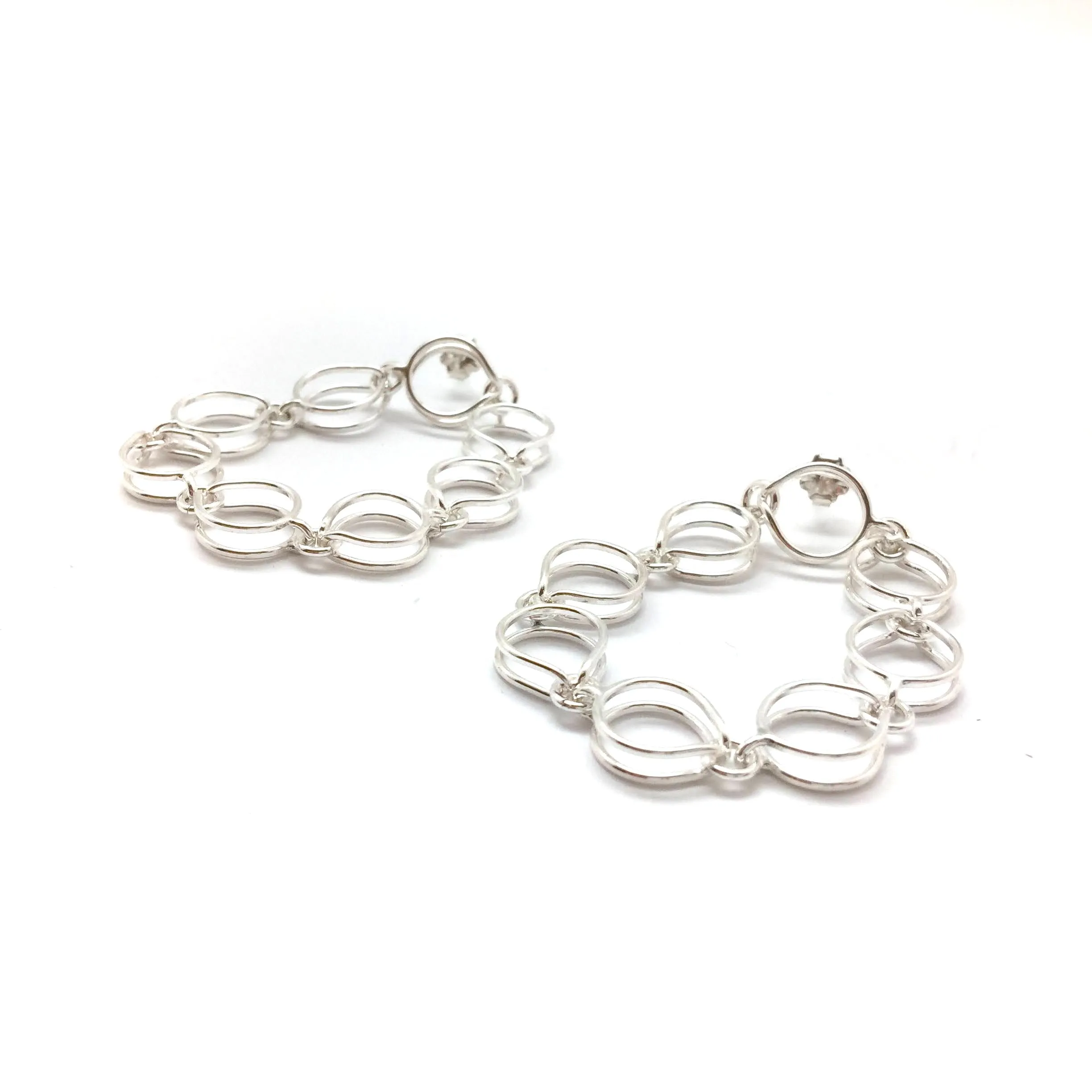 Silver Bubble Link Earrings