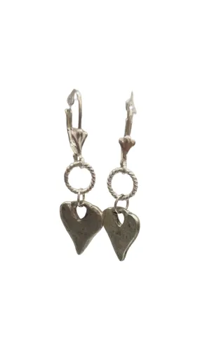 SILVER HEART CIRCLE EARRINGS