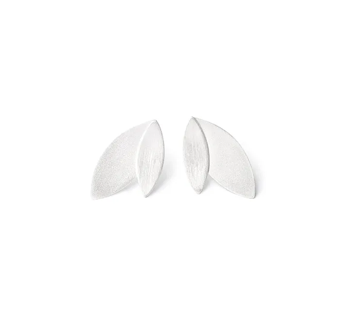 Silver Petal Earrings