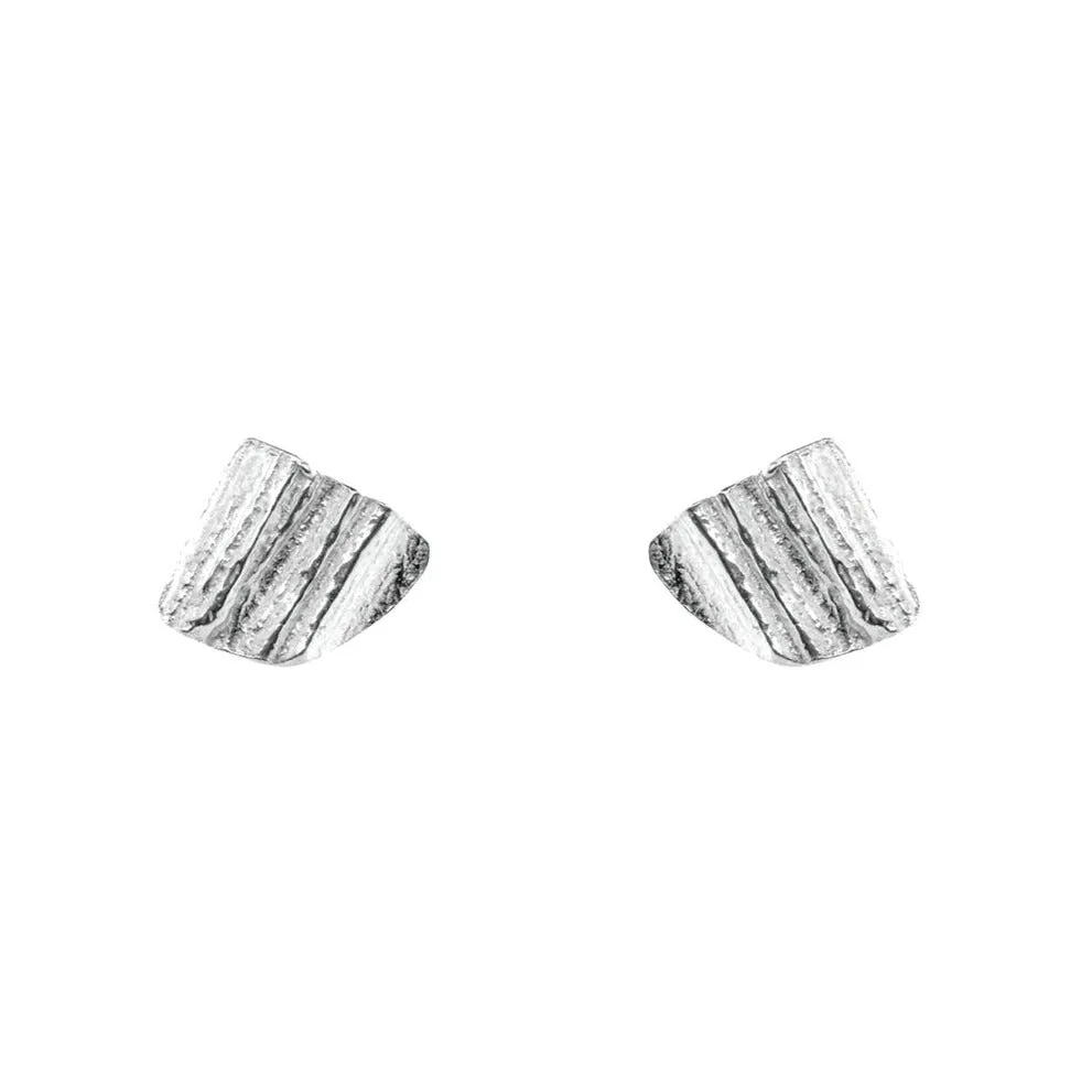 Silver Triangle Stud Earrings