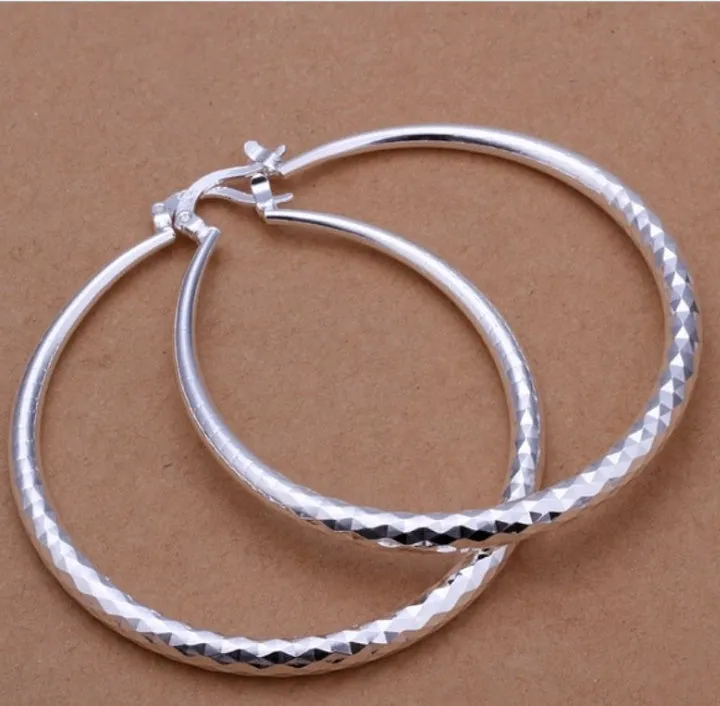 Silver925 Exaggerated Large Hoop Earrings Hoop Earrings