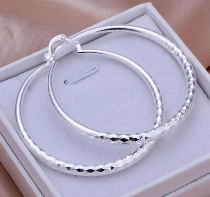 Silver925 Exaggerated Large Hoop Earrings Hoop Earrings