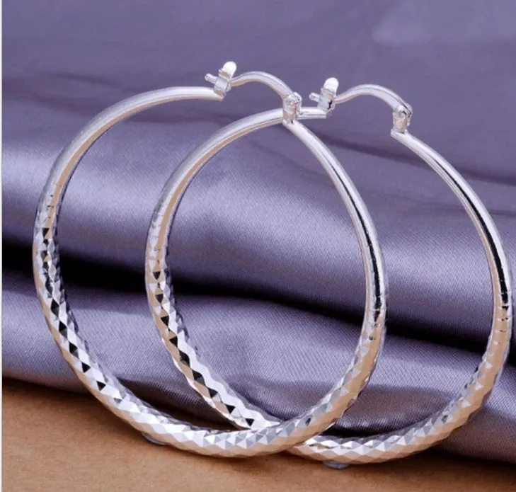 Silver925 Exaggerated Large Hoop Earrings Hoop Earrings