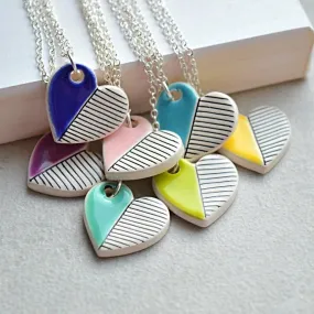 Small ceramic heart pendants