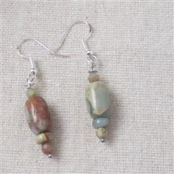 Snake Skin Jasper Gemstone Earrings