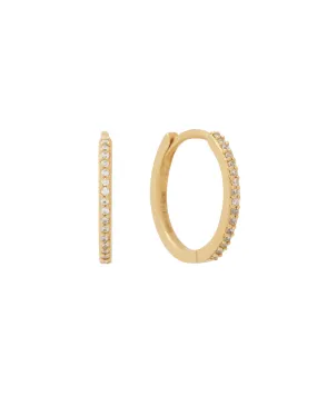 Solid Gold Slim Large Ophelia Hoops