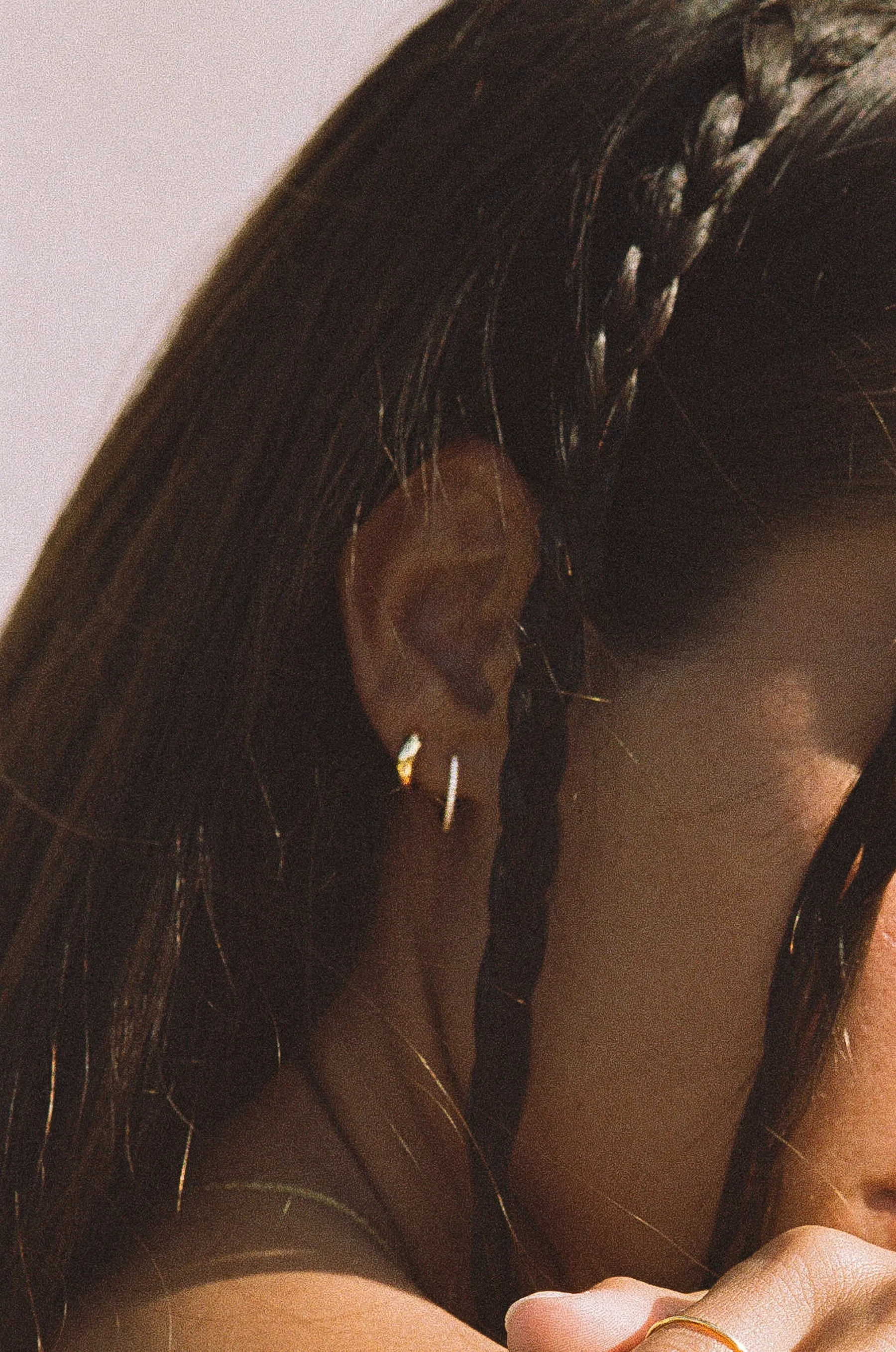 Solid Gold Slim Large Ophelia Hoops