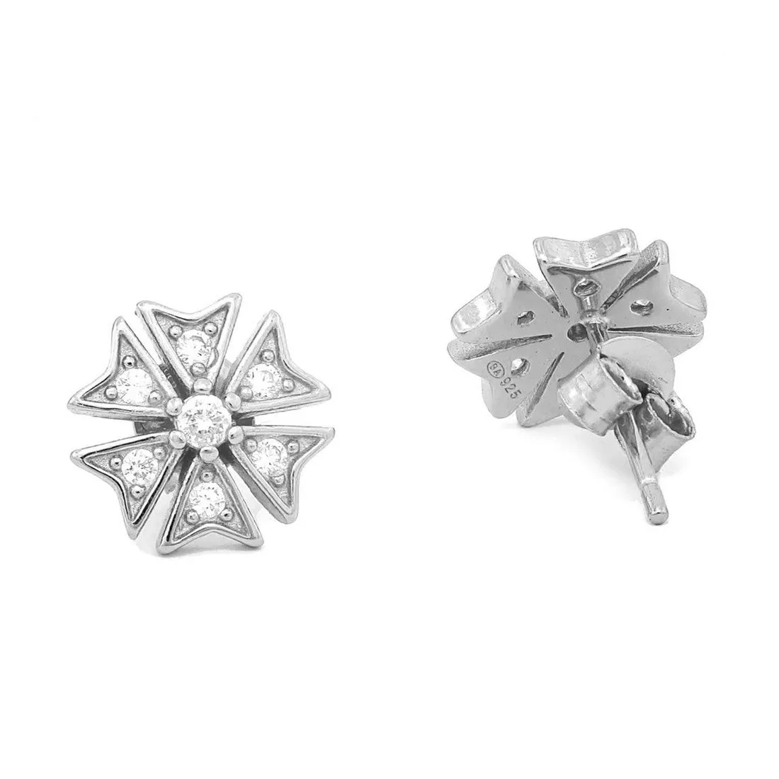 Sparkle and Sass Silver 925 Silver Stud Earrings