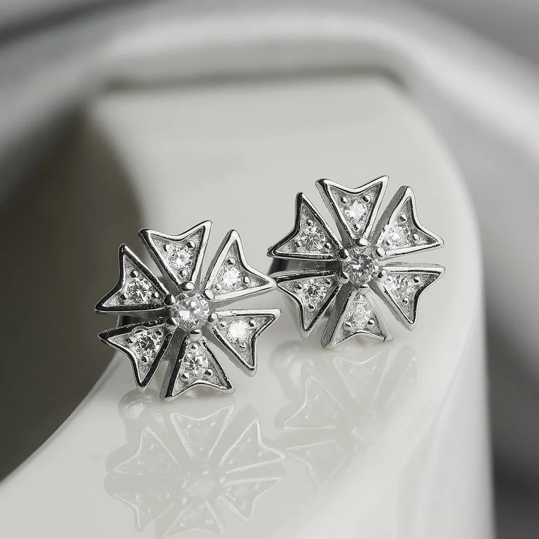 Sparkle and Sass Silver 925 Silver Stud Earrings