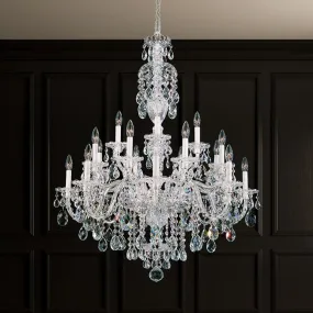 Sterling 20 Light Gold Chandelier with Clear Heritage Crystals