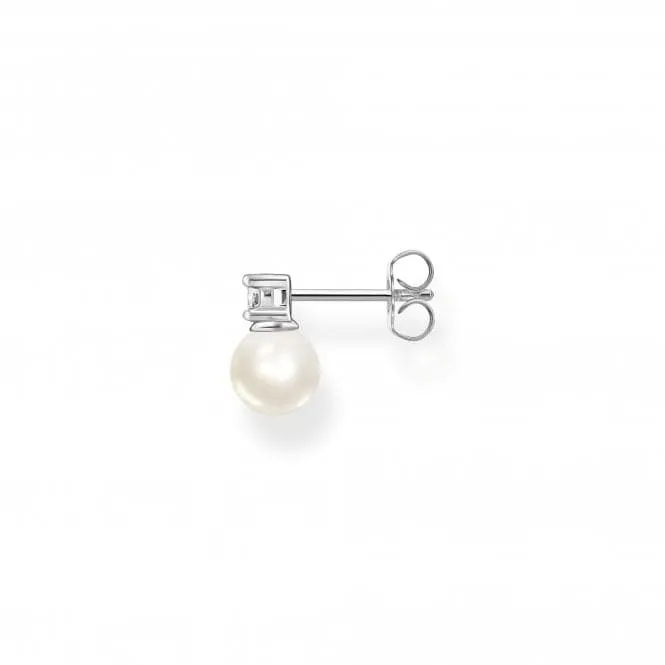 Sterling Silver Delicate Pearl Single Ear Stud H2214-167-14