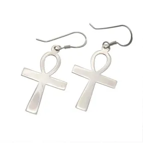 Sterling Silver Small Ankh Earrings