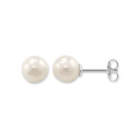 STERLING SILVER WHITE FRESHWATER PEARL EARRINGS