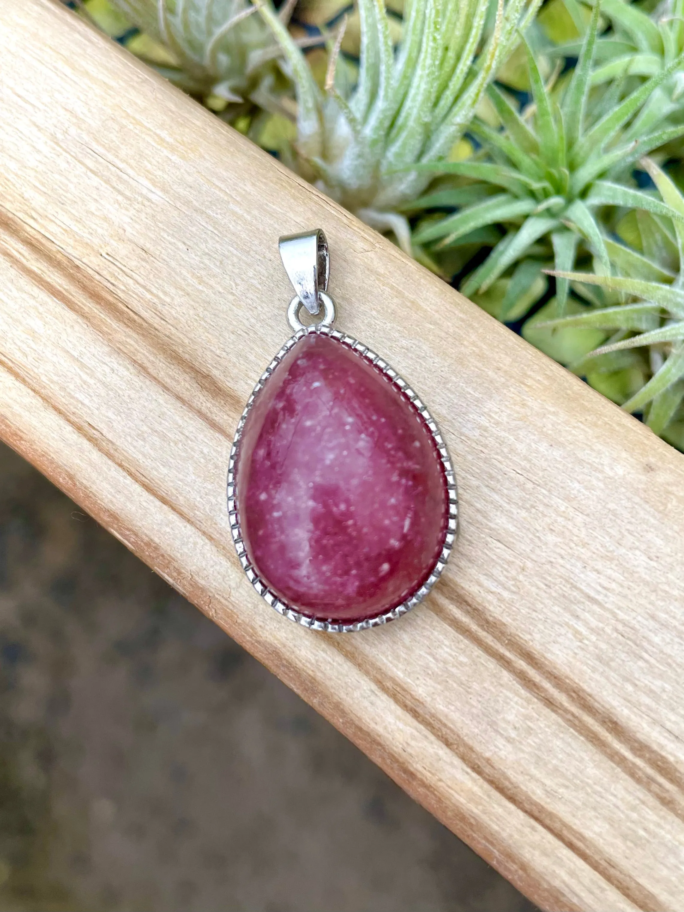 Strawberry Quartz Teardrop Pendant