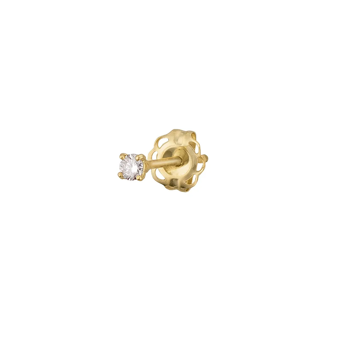 Super Tiny Diamond CZ Studs in 14k Gold