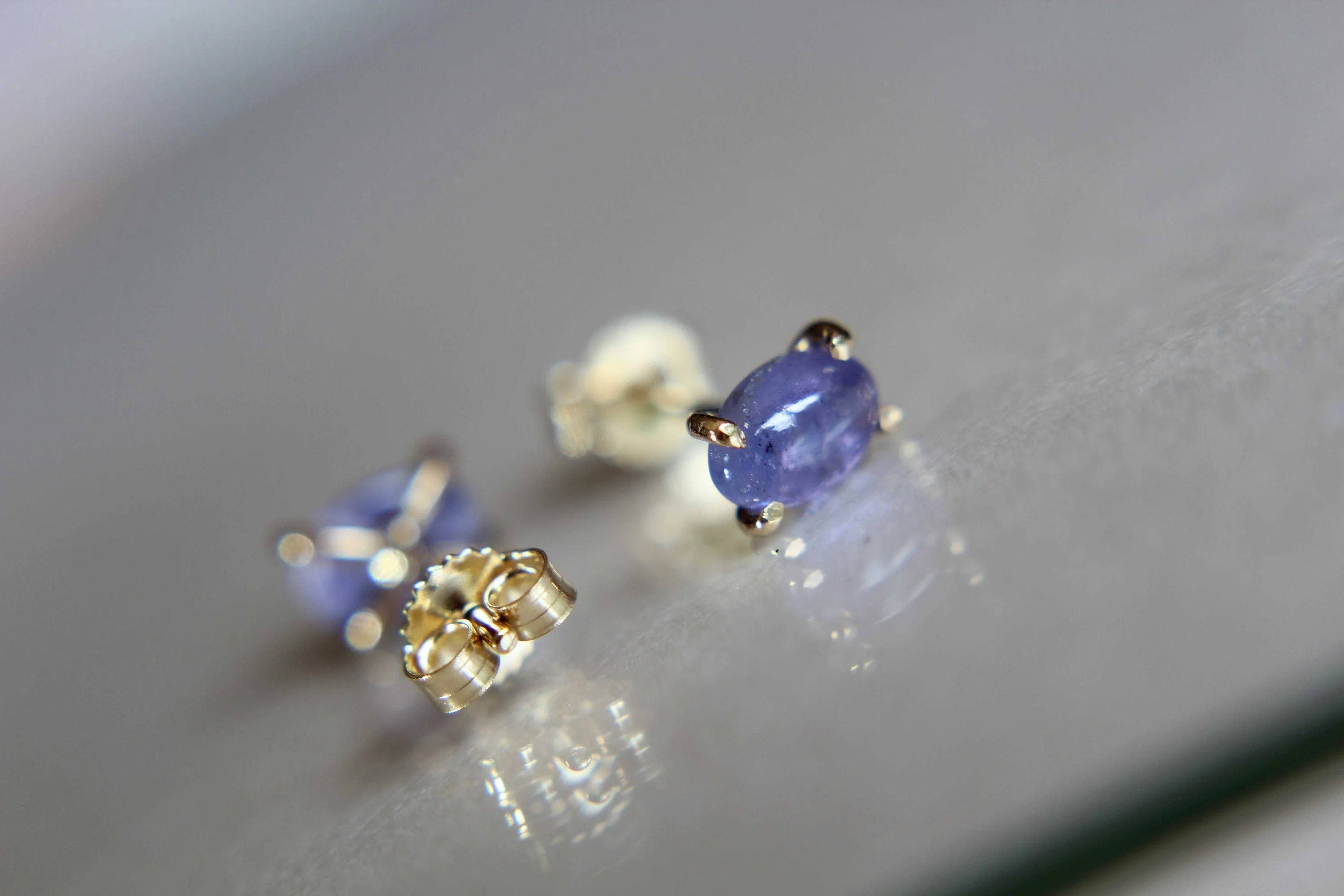 Tanzanite Earrings, Gemstone Earrings, Gold Earrings, Post Earrings, Tanzanite Post Earrings, Small Earrings, Minimalist Earrings, Lux, Gift