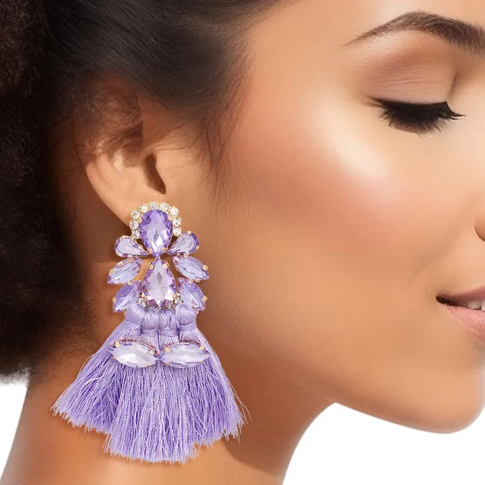 Tassel Crystal Med Earrings for Women