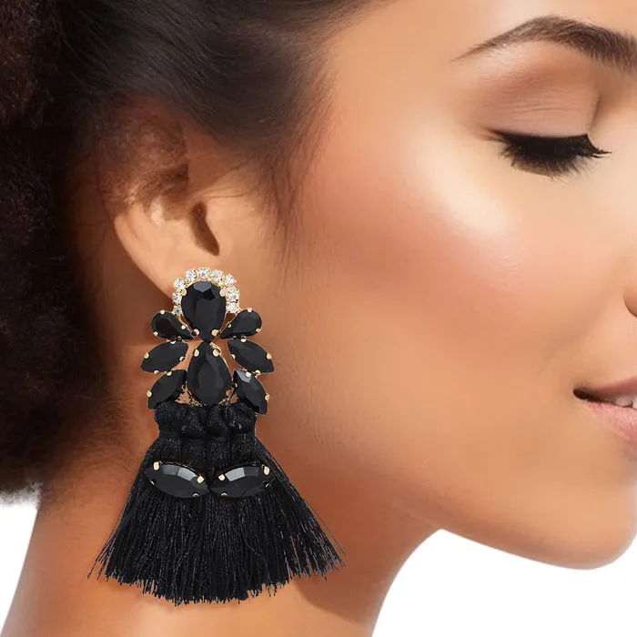 Tassel Crystal Med Earrings for Women