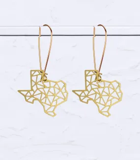 Texas State Geometric Earrings - Gold