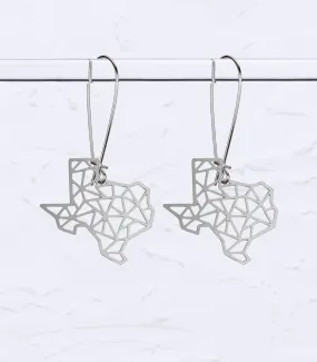 Texas State Geometric Earrings - Silver