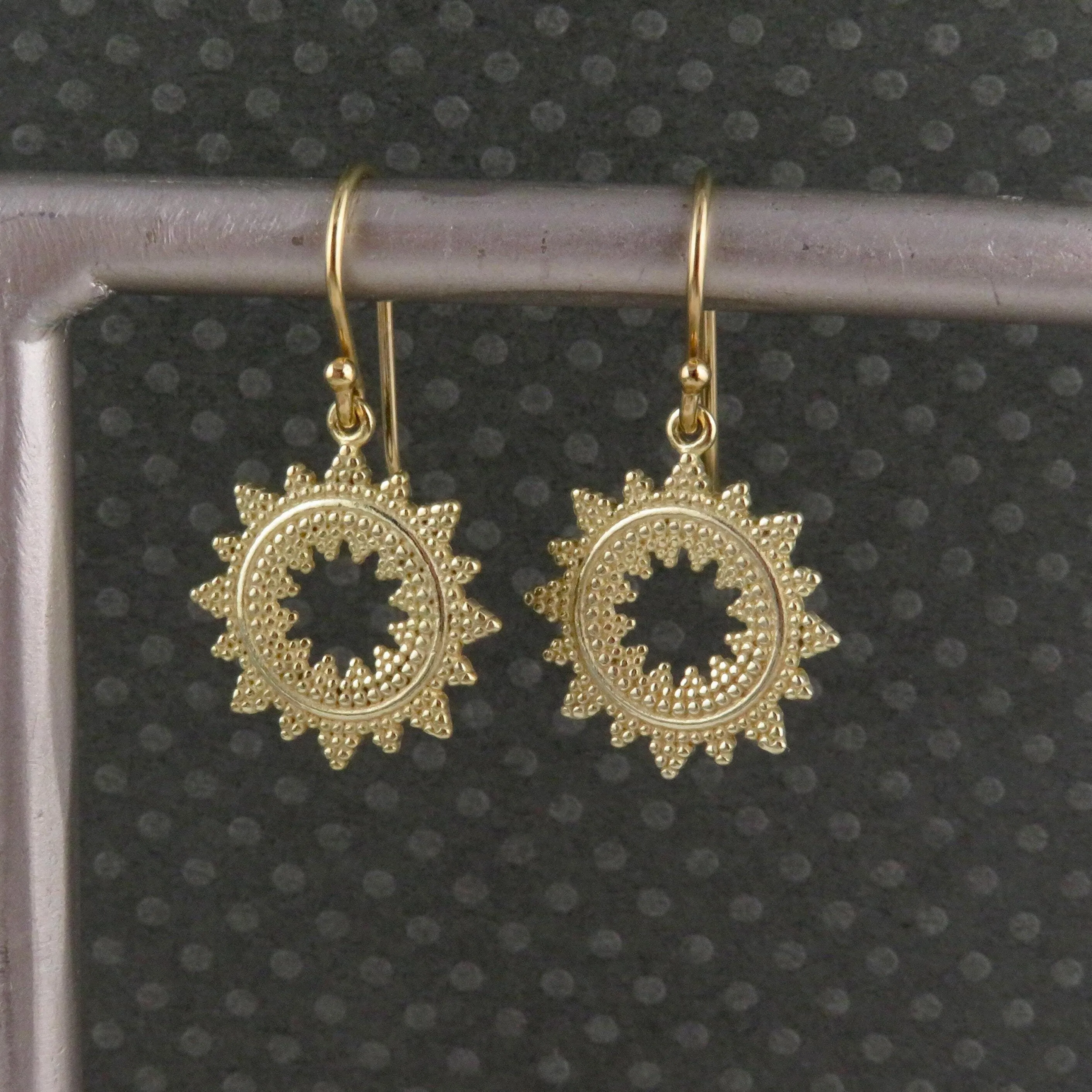 Textured Sunburst Earrings - Gold