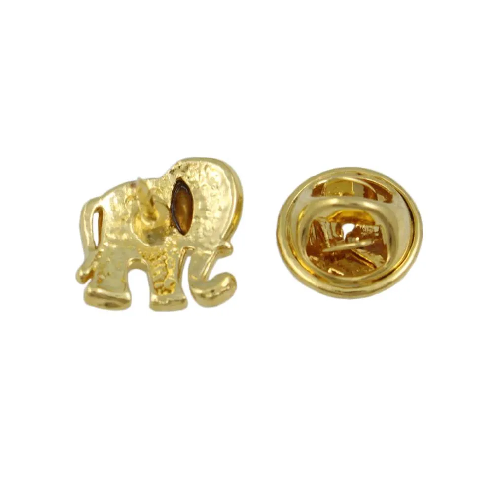 Tiny Crystal Elephant Lapel Tac Pin - RAP136J