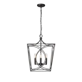 Tracy 16 in. 4 Lights Pendant Light Matte Black Finish