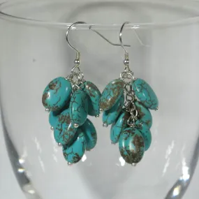 Turquoise Magnesite Multi-Gemstone Drop Earrings