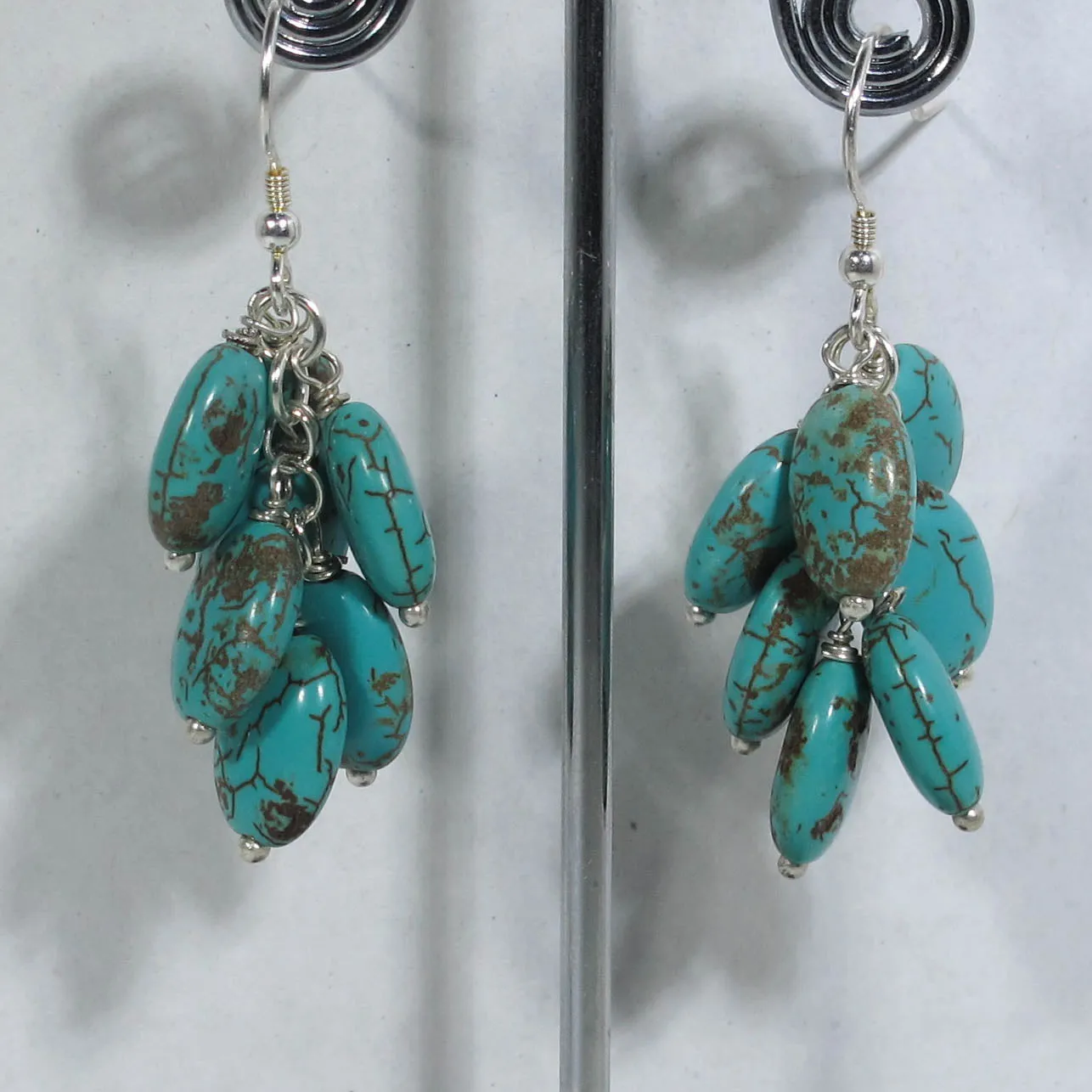 Turquoise Magnesite Multi-Gemstone Drop Earrings