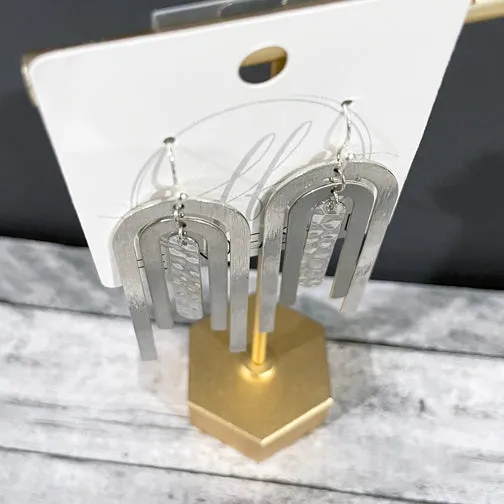 U-Shape Tiered Geometric Earrings (SILVER OR GOLD)