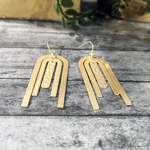 U-Shape Tiered Geometric Earrings (SILVER OR GOLD)