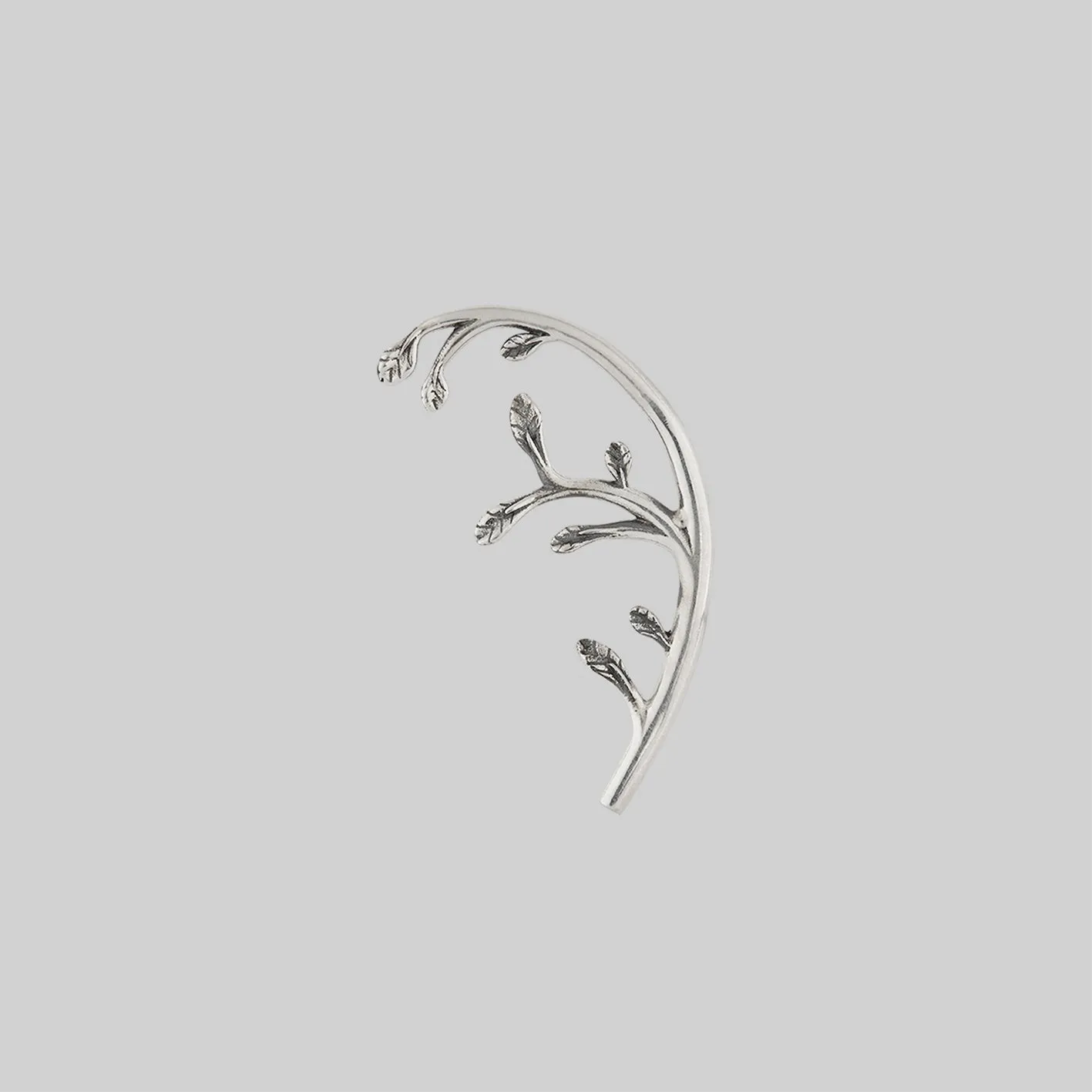 VENETIA. Delicate Leaf Vine Stud Earring - Silver