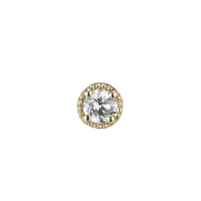 White Diamond Milgrain Stud (single)