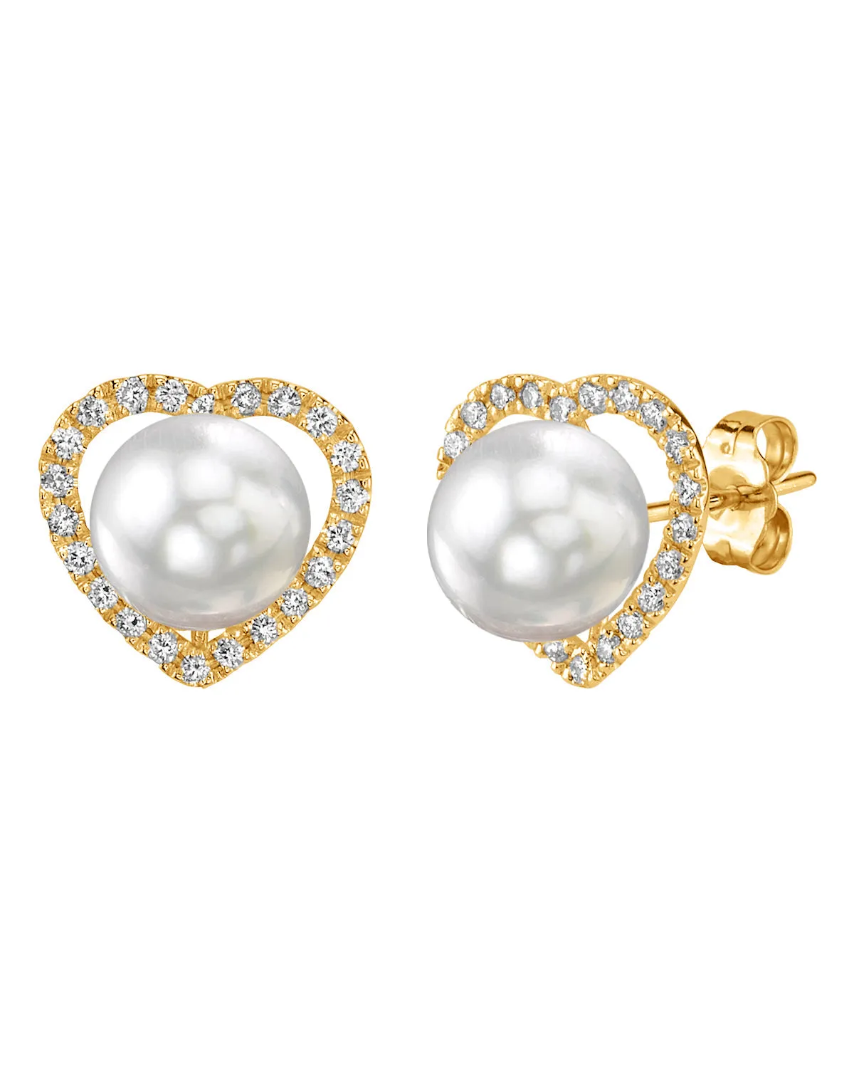 White South Sea Pearl & Diamond Cherish Stud Earrings